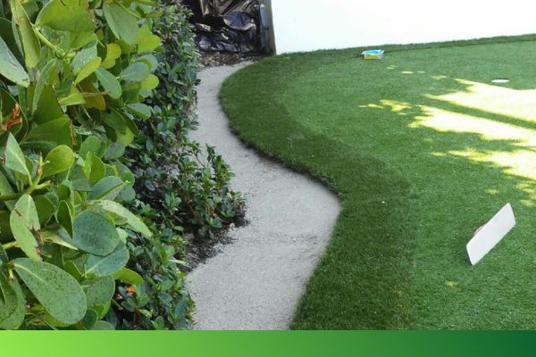 sidewalk by artificial grass