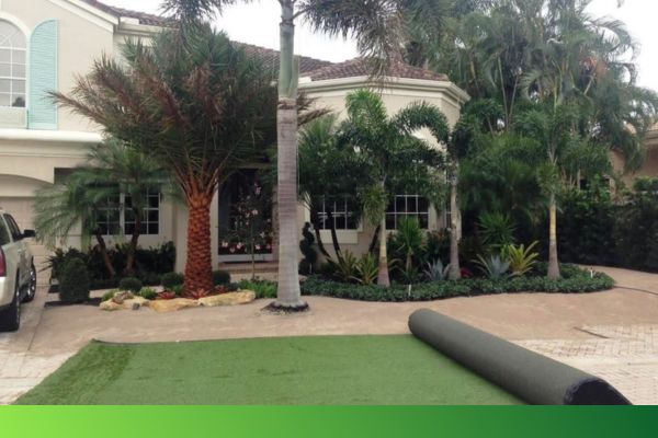 putting synthetic grass down