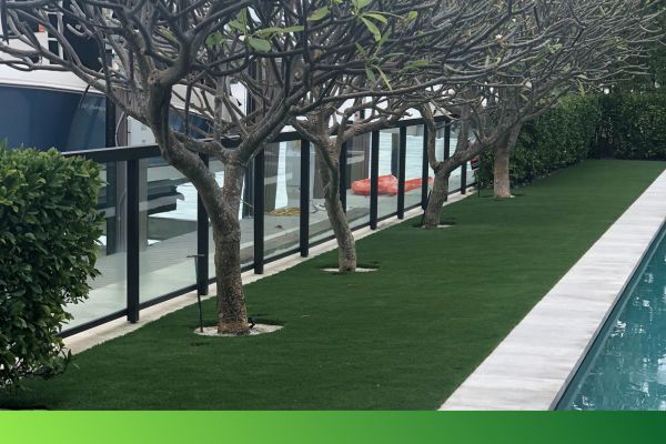 commercial property with artificial turf