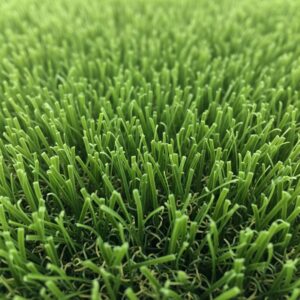 A close-up of clean and fluffy artificial grass blades.