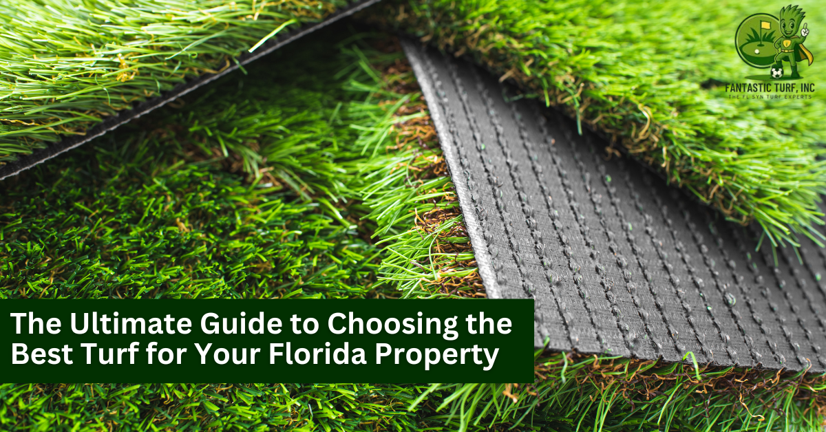 Artificial turf installation in a Florida backyard with lush greenery