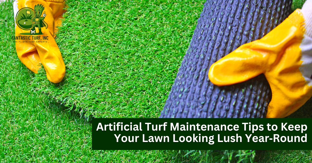 A lush artificial turf lawn in Florida